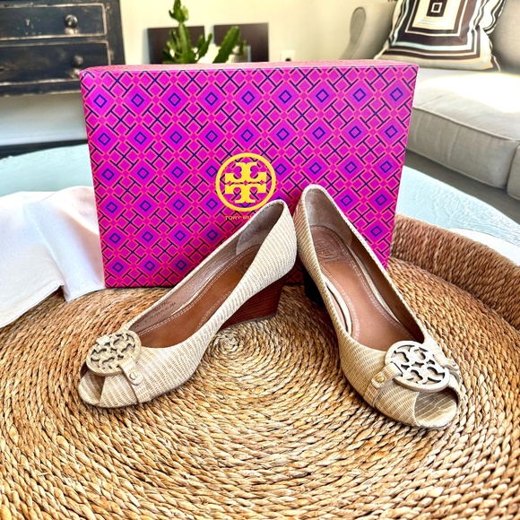 Tory Burch Shoes - Tory Burch - Mini Miller Open Toe 65mm Wedge - Color Trench Tan - Size 6